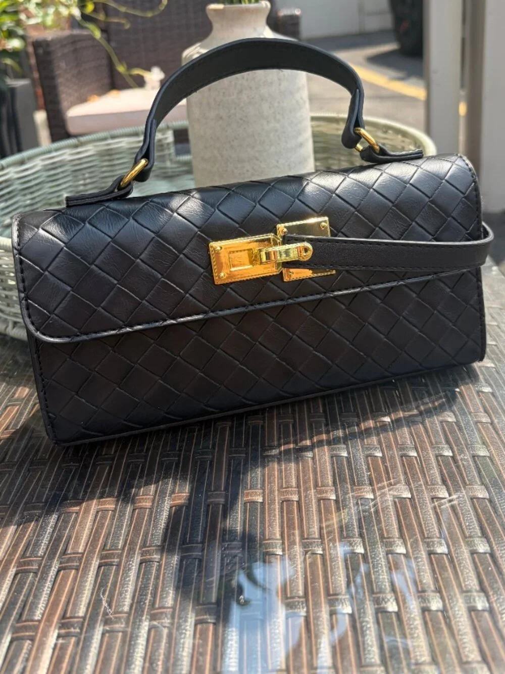 Vienna Crossbody Bag | Woven Faux Leather